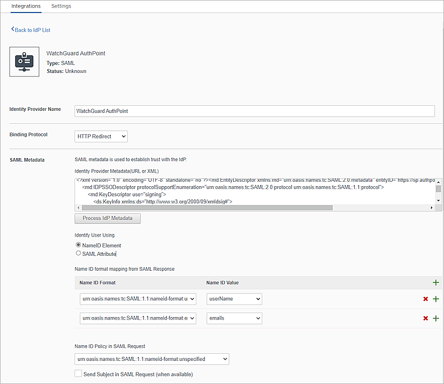Screenshot of the Add Identity Provider setting configuration page in Access